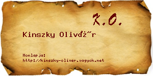 Kinszky Olivér névjegykártya